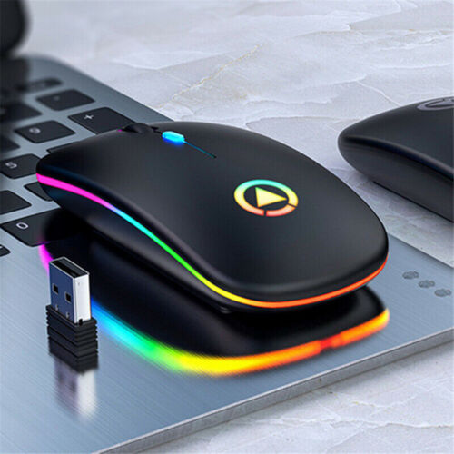 USB PC Laptop Rechargeable Mouse Wireless & Wired Slim Optical Charging Mouse - Picture 3 of 14