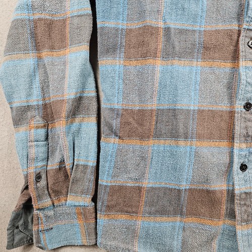 Matix Flannel Shirt Button Up Piller Slim Fit Blue Orange Mens Medium Skater - Picture 3 of 7