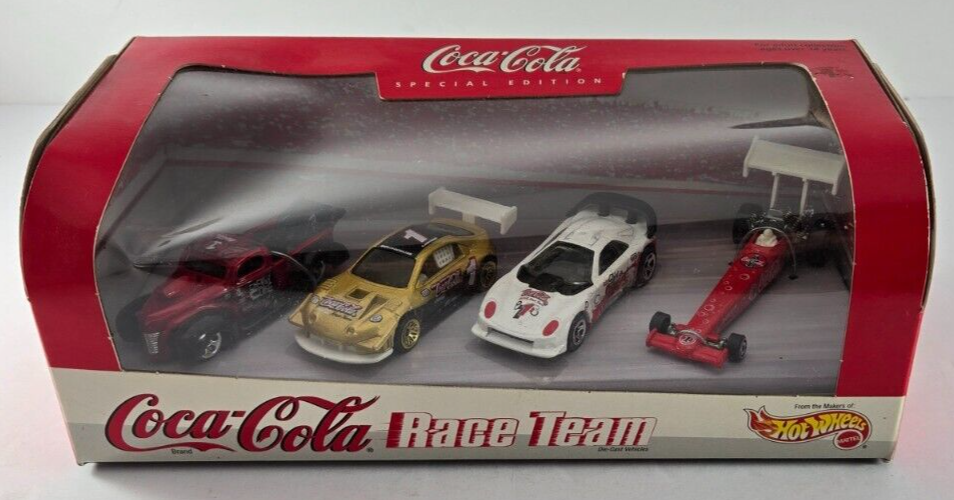 Hot Wheels 1999 Coca-Cola Race Team 1:64 Diecast 4 Car Collector Set