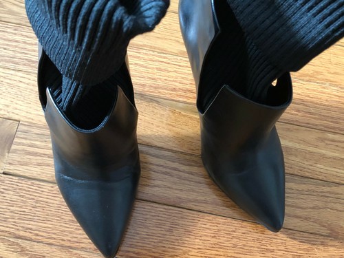 GREYMER Botines Cuero Negro Calcetín Top Elástico Tacón Estilo Italia 38 8 - Imagen 8 de 12