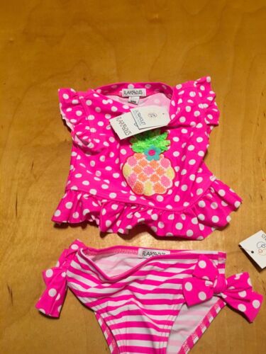 $24 Infant Girls flapdoodles 2 Pc pineapple bathing suit size 12 months P135 Y - Picture 5 of 5