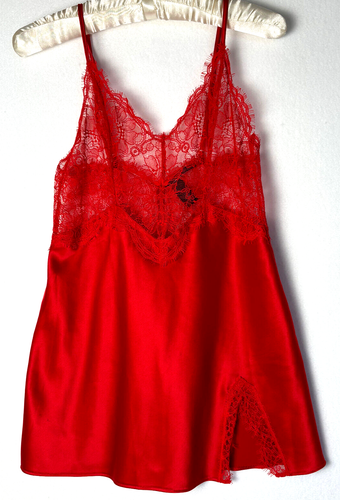 Victoria's Secret Nachthemd XS rot Negligee Dessous Satin und Spitze sexy