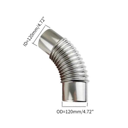 1x tubo in acciaio inox 45 gradi stufa a legna tubo gomito camino 60-120 mm - Foto 15 di 22