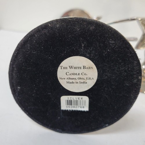 2 The White Barn Reindeer Pillar Candle Holder Star Deer Silver Plated Christmas - Picture 7 of 8