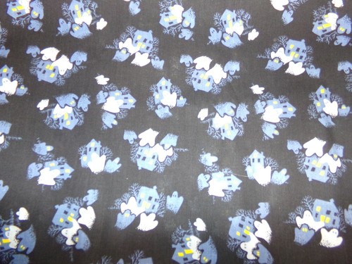 HALLOWEEN Witch BAT cat OWLS House Cotton quilt FABRIC U-Pick 1/2 yd BTHY - Picture 4 of 27