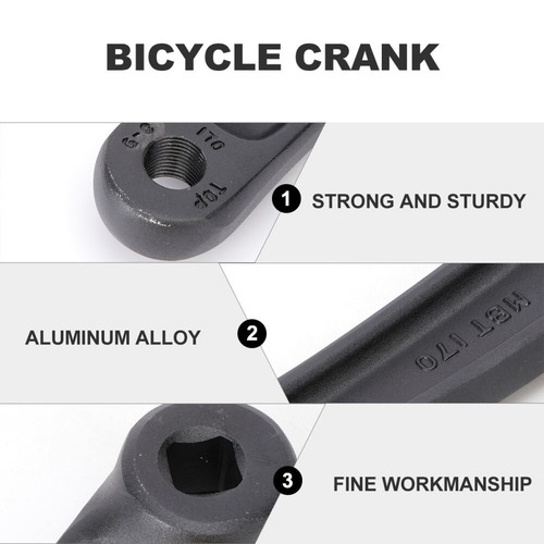 Bike Crank Diagonal Square Hole Cranks Cycling Repair Part Left Crank Black - Picture 9 of 11