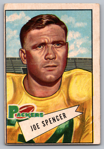 1952 Bowman Large #9 Joe Spencer Packers Rookie SP