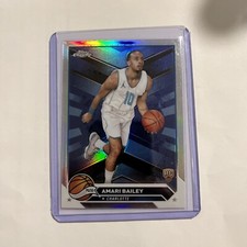2023-24 Topps Chrome Basketball Amari Bailey #172 Refractor & Base RC Hornets