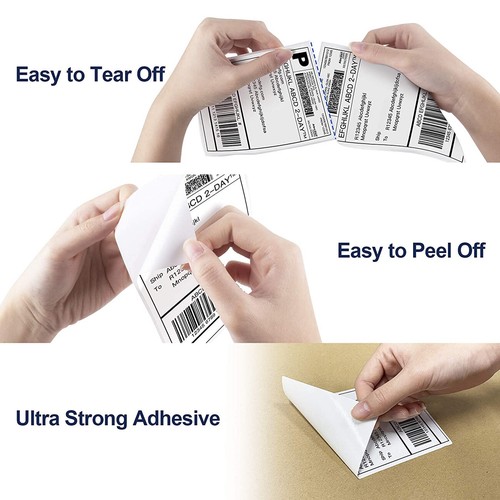 500 4x6 Fanfold Direct Thermal Shipping Labels for Zebra & Rollo Printers - Picture 3 of 10