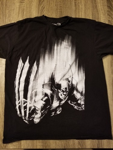 Marvel X Men Wolverine Shirt Herren Large Kurzarm T-Shirt Schwarz Superheld