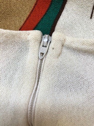 Vintage 70's Handmade Top Women's Polyester Knit Floral Long Sleeves Shirt - Picture 6 of 7