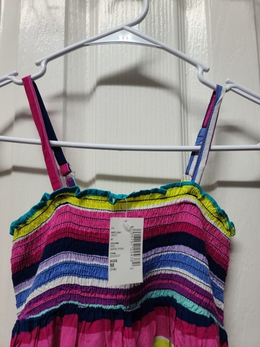 Childrens Place Multicolor Peruvian Stripes Hi Low Spring/summer Dress M 7/8 - Picture 2 of 3