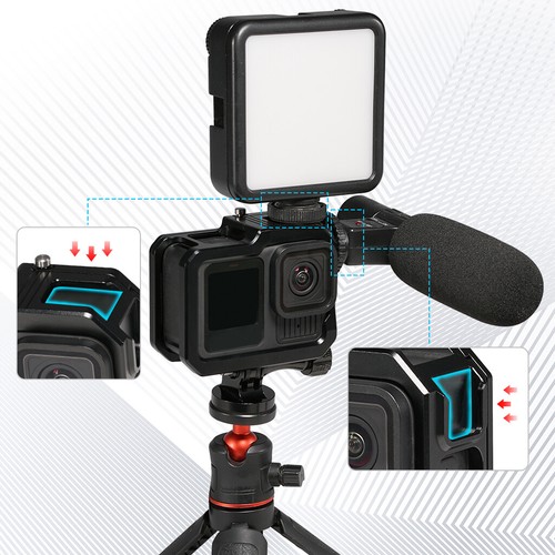 Aluminum  Camera Cage For GOPRO13/12/11/10/9 Sports Camera Magnetic Quick - Picture 6 of 14