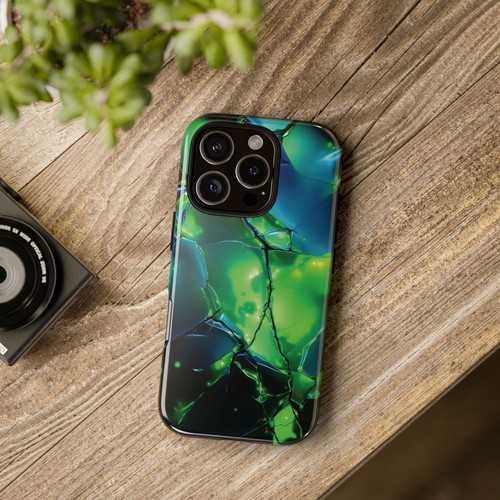 Emerald Green Glow, 3D Effect Phone Case - iPhone 16, 15, Samsung S25, S24, 23 - 第 9/106 張圖片