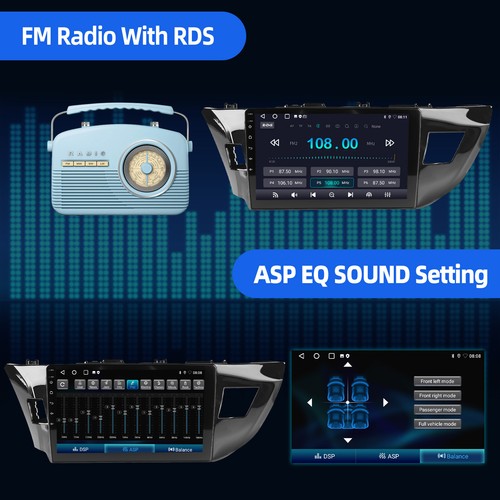 10" Android 14 Apple Carplay Car Stereo GPS 4+64G For Toyota Corolla 2014-16 US - Bild 11 von 13