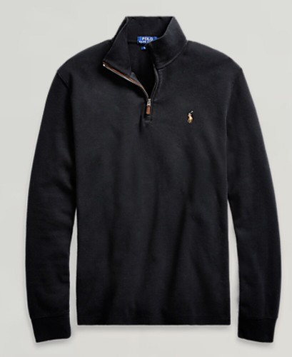 Polo Ralph Lauren Mens XLT Estate Rib 1/4 Zip Pullover Black New NWT $125 ๐๐ฅ