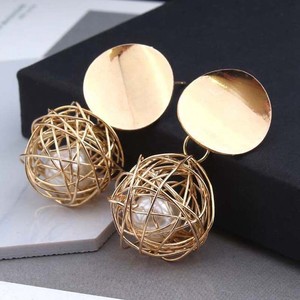 Fashion-Charm-Women-Gold-Plated-Round-Pearl-Dangle-Drop-Earrings-Stud-Jewelry