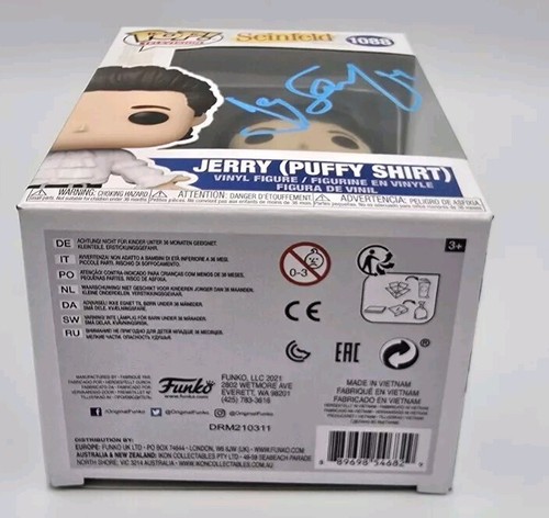 CAMISA HINCHADA JERRY SEINFELD FIRMADA FUNKO POP JSA comediante Seinfeld programa de televisión - Imagen 5 de 7