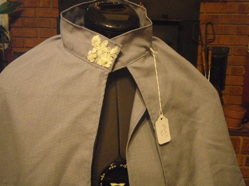 Blau & weiß karierter langer Umhang mit Mantel für Kind, Teenager oder kleine Erwachsene FSGC31 - Bild 4 von 7