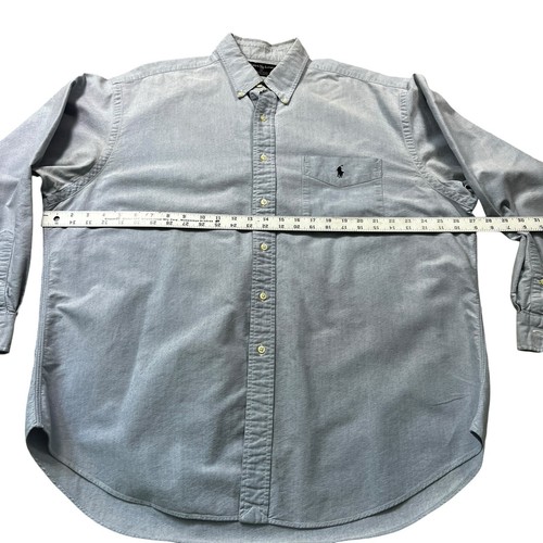 Ralph Lauren Men’s Big Shirt Chambray Long Sleeve Button Up Shirt Size Large - Picture 3 of 6