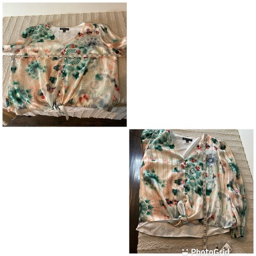 New INC International Concepts Siera Sunburst Tie Dye V-Neck Blouse Women’s PXL - Picture 8 of 8