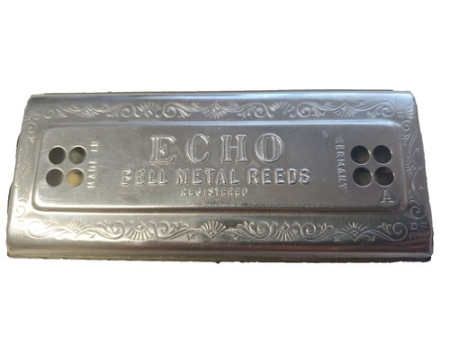 Vintage M. Hohner Echo Bell Metal Reeds Harmonica Made In