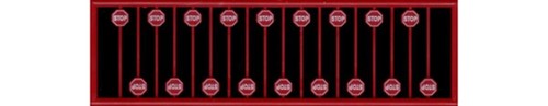 N Scale Red Stop Signs, Modern (Post 1954) - 18 Pcs - Tichy Train Group #2612 - Picture 2 of 2