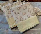COUNTRY COTTAGE KIDS SET OF TWO BABY ANIMALS & LACE FLANNEL PILLOWCASES - NEW