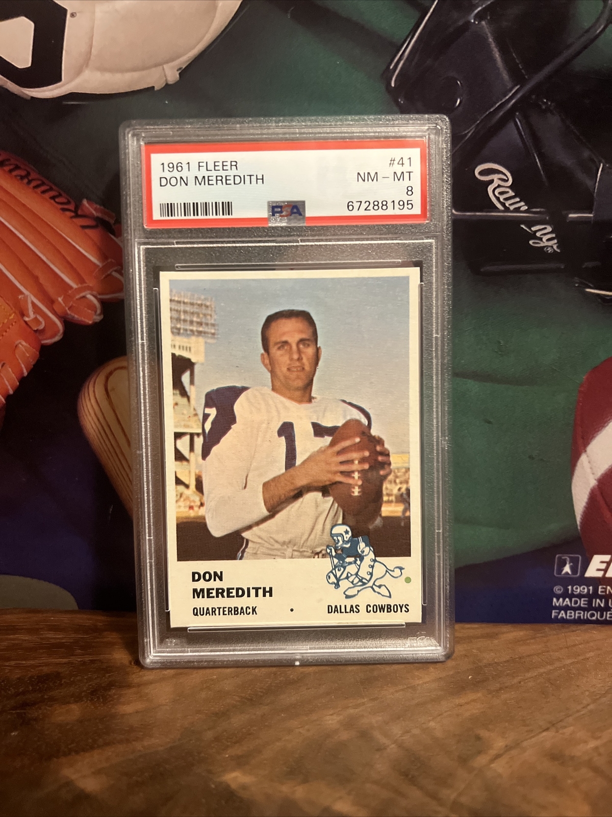 1961 Fleer #41 Don Meredith Cowboys RC SMU PSA 8 - NM/MT Looks Mint