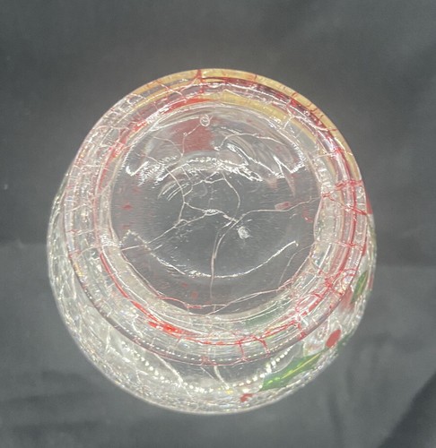 Yankee Candle Christmas Crackle Glass Votive Holder Hope Holly Berry gently used - Picture 6 of 9