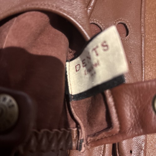 Dents Ladies Tan Leather Driving Gloves Size L - Picture 4 of 6