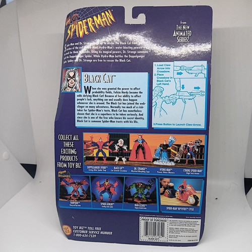Black Cat Action Figure - Spider-Man Series Spider Wars New Sealed Toybiz - Picture 2 of 5