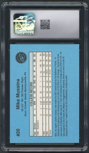 1990 Classic Draft Picks Mike Mussina #20 Stanford Cardinals - CGC 8 - Picture 2 of 2