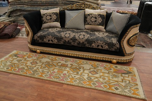 Geometric Wool Moroccan Handmade 9 ft Runner Rug Hallway Carpet 3x9 - Picture 3 of 10