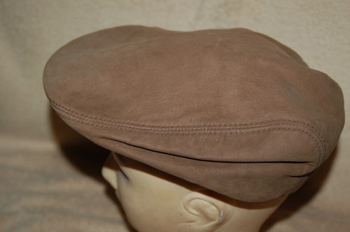 Cappello berretto vintage Adventure Bound pelle marrone newsboy cabbie taglia L made in USA - Foto 7 di 10
