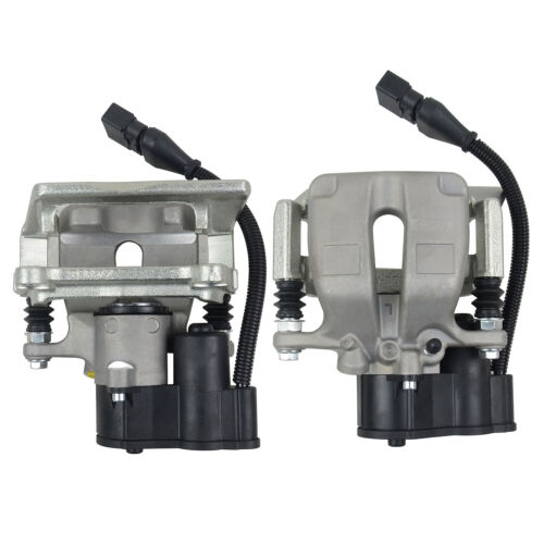 Pair Electric Brake Caliper w/ Motor Rear For Audi A8 S8 D3 4E 02-10 4E0615404A - Picture 4 of 8