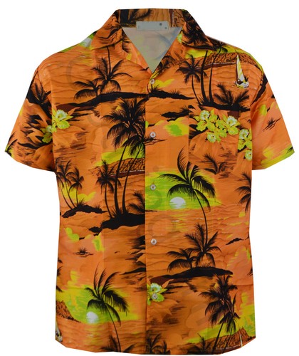 Mens Fashion Hawaiian Floral Shirt Short Sleeved Cotton M-3XL - Picture 7 of 11