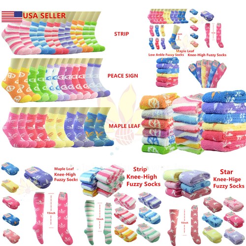 3 ~ 12 Paar Damen Winter Socken kuschelig flauschig Haus Slipper Fleece knöchelhoch/kniehoch Set  - Bild 1 von 7