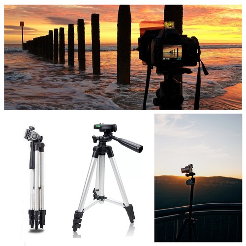 Ligero Trípode Soporte Aluminio Telescópico Cámara DSLR Y para Teléfono - Imagen 7 de 12