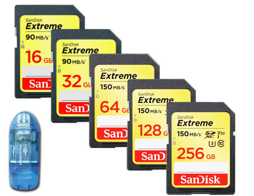 SanDisk Extreme 256GB 128GB 64GB 32GB 16GB SD SDHC SDXC Card Lot Class10 180MB/s - Picture 7 of 11