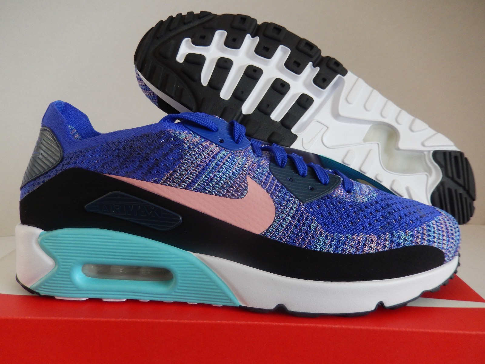 NIKE AIR MAX 90 ULTRA 2.0 FLYKNIT ID PURPLE-BLACK-PINK-WHITE SZ 11 NIKE AIR MAX 90 ULTRA 2.0 FLYKNIT ID PURPLE-BLACK-PINK-WHITE SZ 11