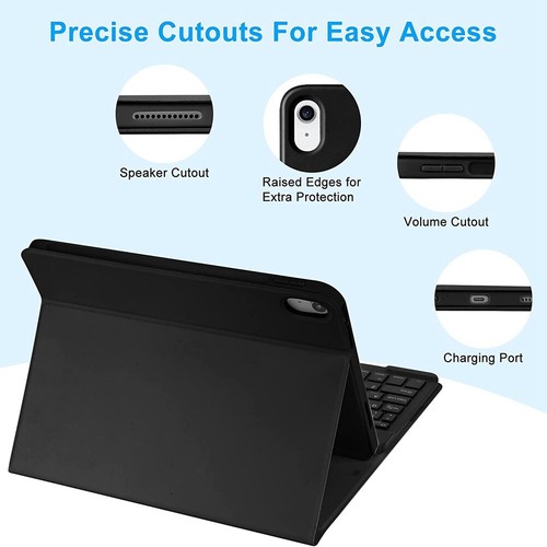 Bluetooth Keyboard Mouse Case For iPad 10th/9/8/7/6/5 Gen Air 11 Inch M2 5/4th - Picture 12 of 67