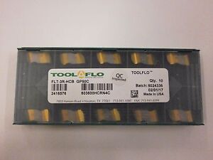 10pc ToolFlo FLT 2R AC50 Top Notch Coated Carbide Inserts 60° V Threading NT 2R