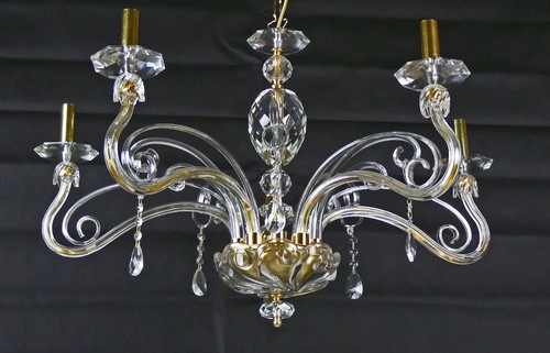 Lampadario in cristallo di alta qualità e con pendenti made in italy ART.C8 - Imagen 4 de 9