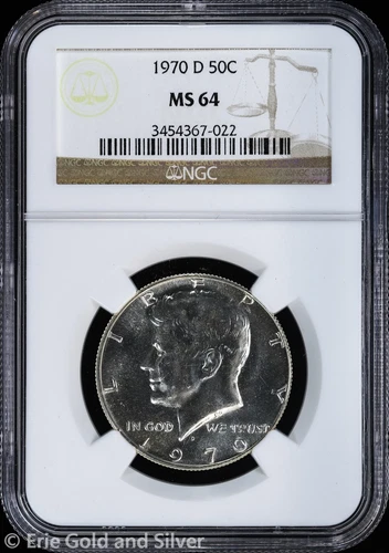 1970-D 50C Kennedy Half Dollar NGC MS 64 | Uncirculated UNC BU