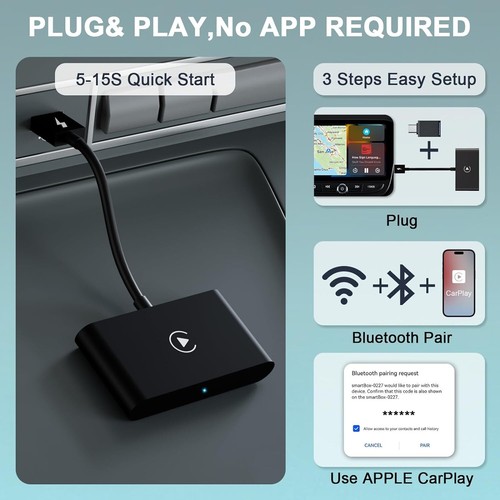 Wireless CarPlay Adapter Dongle USB For Apple iOS 10+ Car Auto Navigation Player - Picture 10 of 11