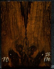 Ziricote 170 Knife Scales 5"x 1.9"x 3/8" note defect