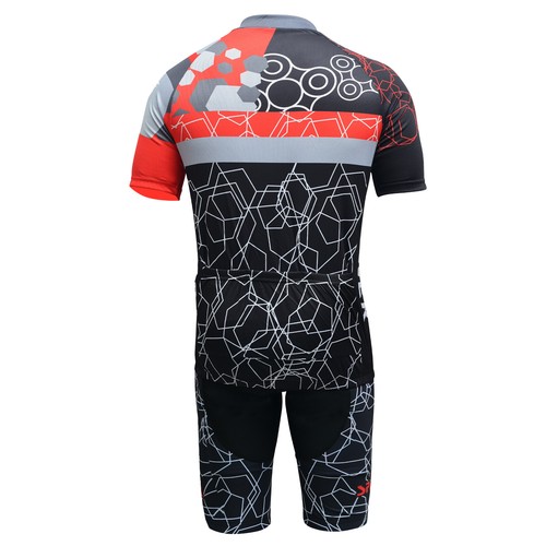 Cycling Suit Red Blue Yellow Short Sleeve Zip Tops Quick Dry Bib Shorts Swimming - Picture 6 of 18