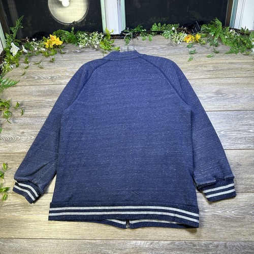 Old Navy Sweatshirt Size Medium Relaxed Blue Jacket Pockets Striped Womens - Picture 2 of 18
