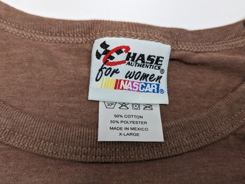 WOMEN Extra Large BROWN Dale Earnhardt JR NASCAR Feb 15 2004 Daytona T SHIRT - Picture 2 of 4